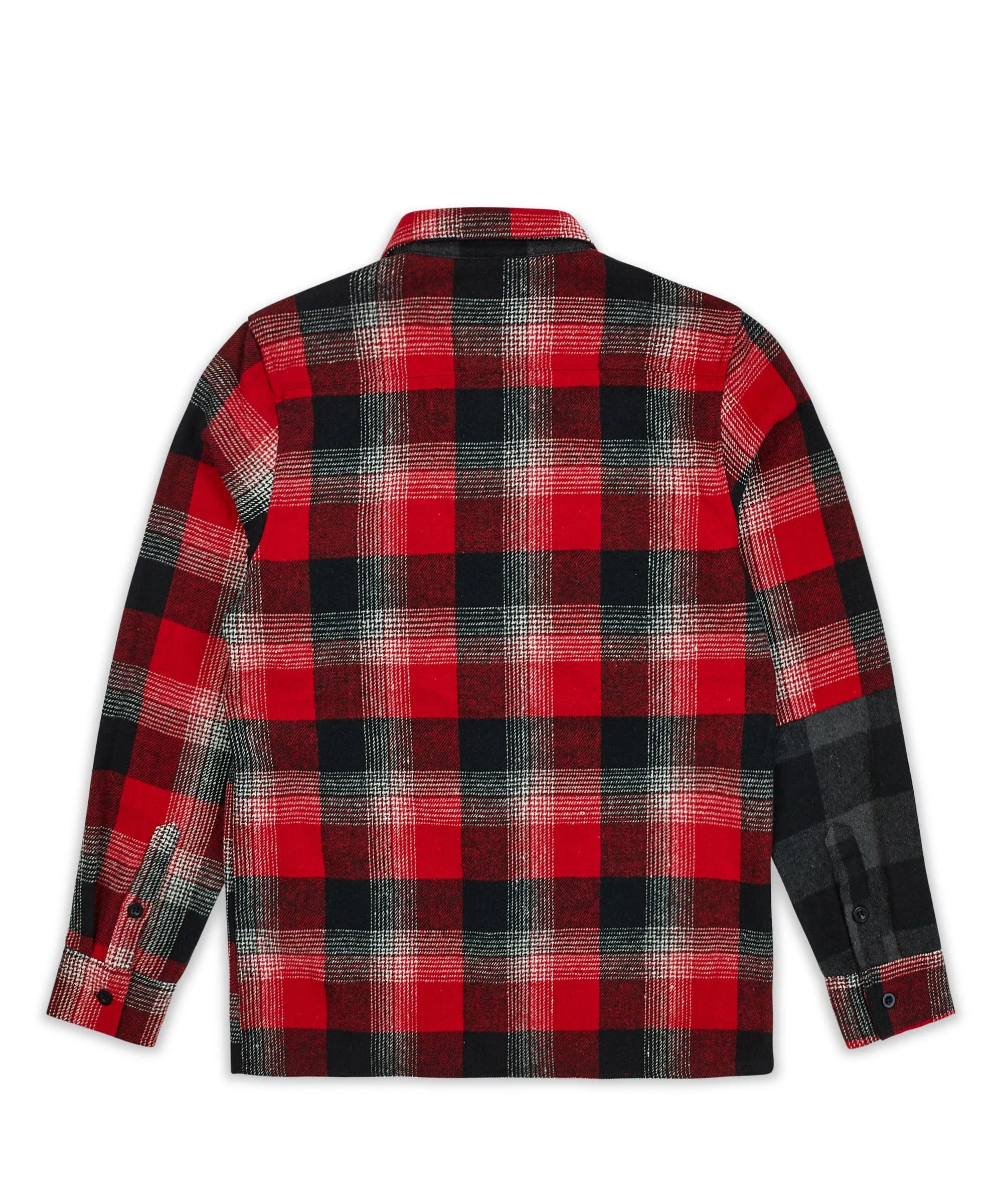 Multi Panel Checkered Overshirt - Red