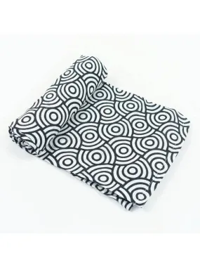 MuslinZ Bamboo/Organic Cotton Swaddle Blanket Black Swirl