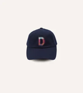 Navy Madras 'D' Appliqué Cotton Twill Baseball Cap