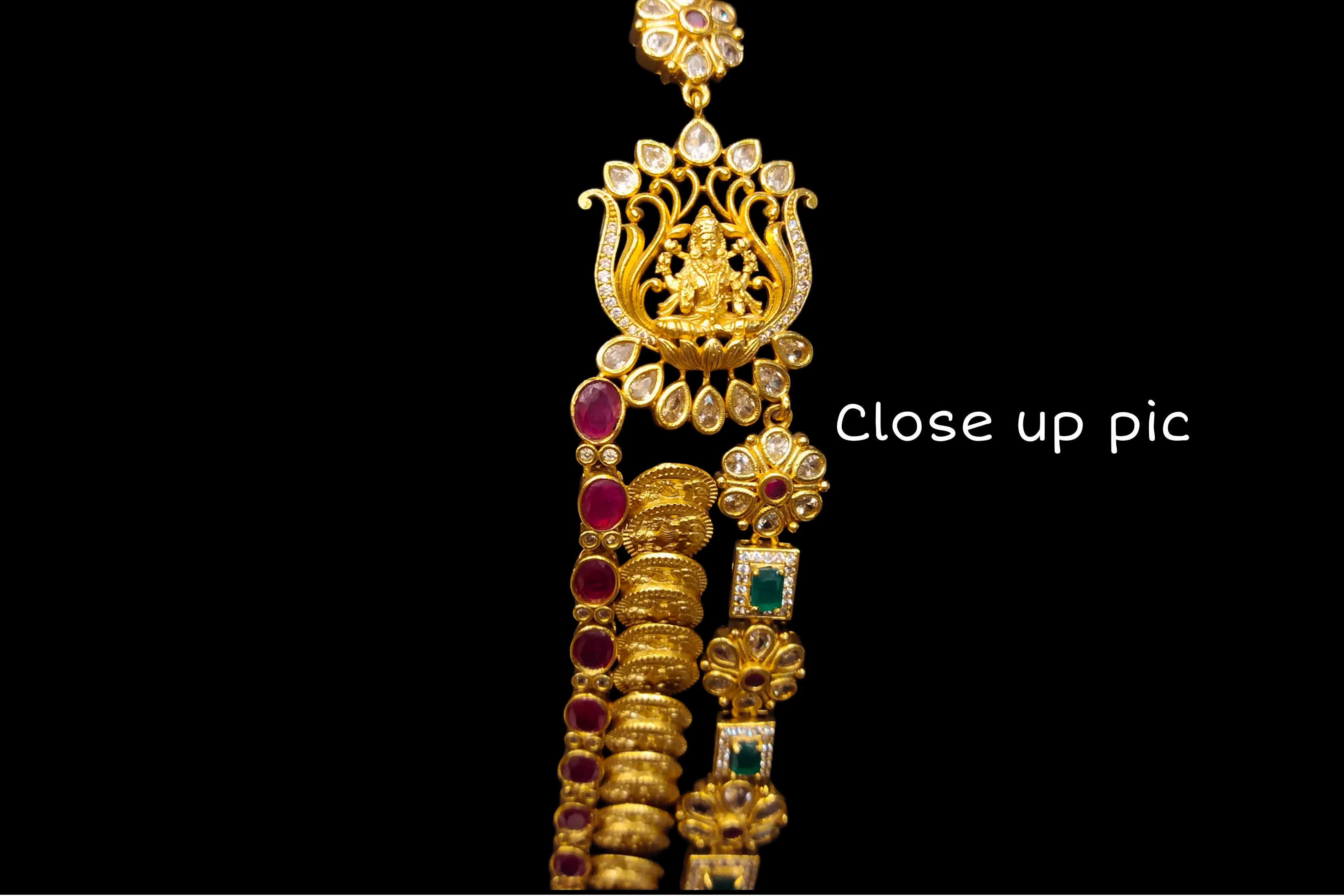 One Gram Gold Antique Two Layered Laxmi Kasu Necklace By Asp Fashion Jewellery