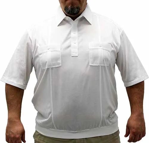 Palmland Short Sleeve Two Pocket Banded Bottom 1109 Big and Tall-White