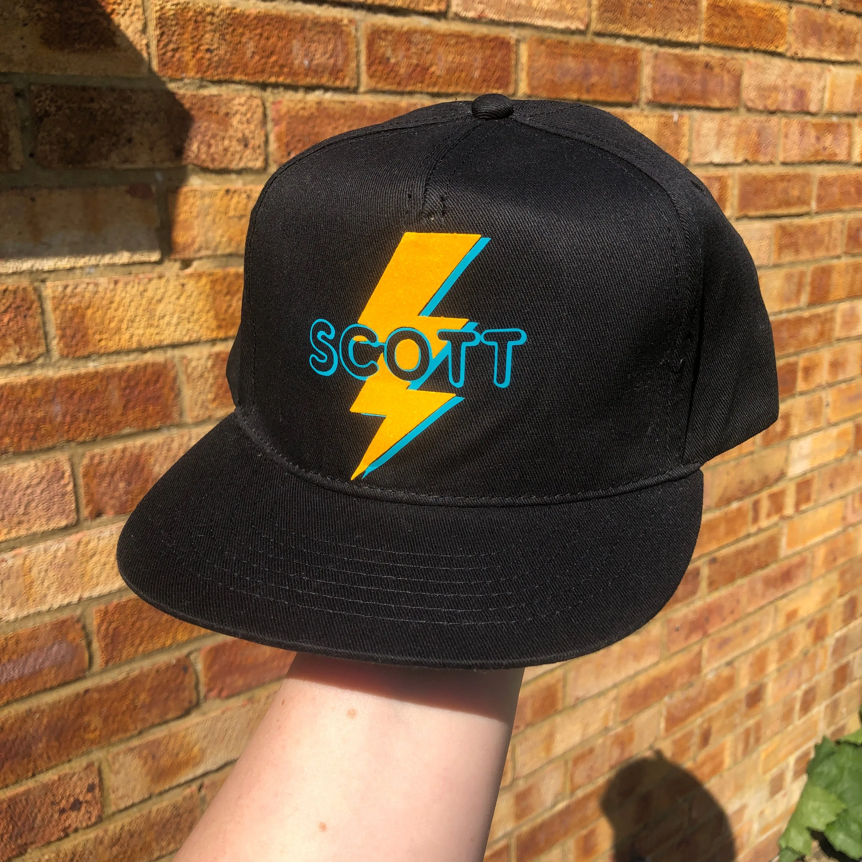 Personalised Bolt Name Snap Back/ Cap