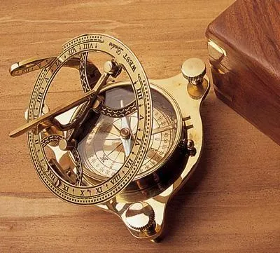 Personalized Astrolabe Compass Solid Brass with wooden Box