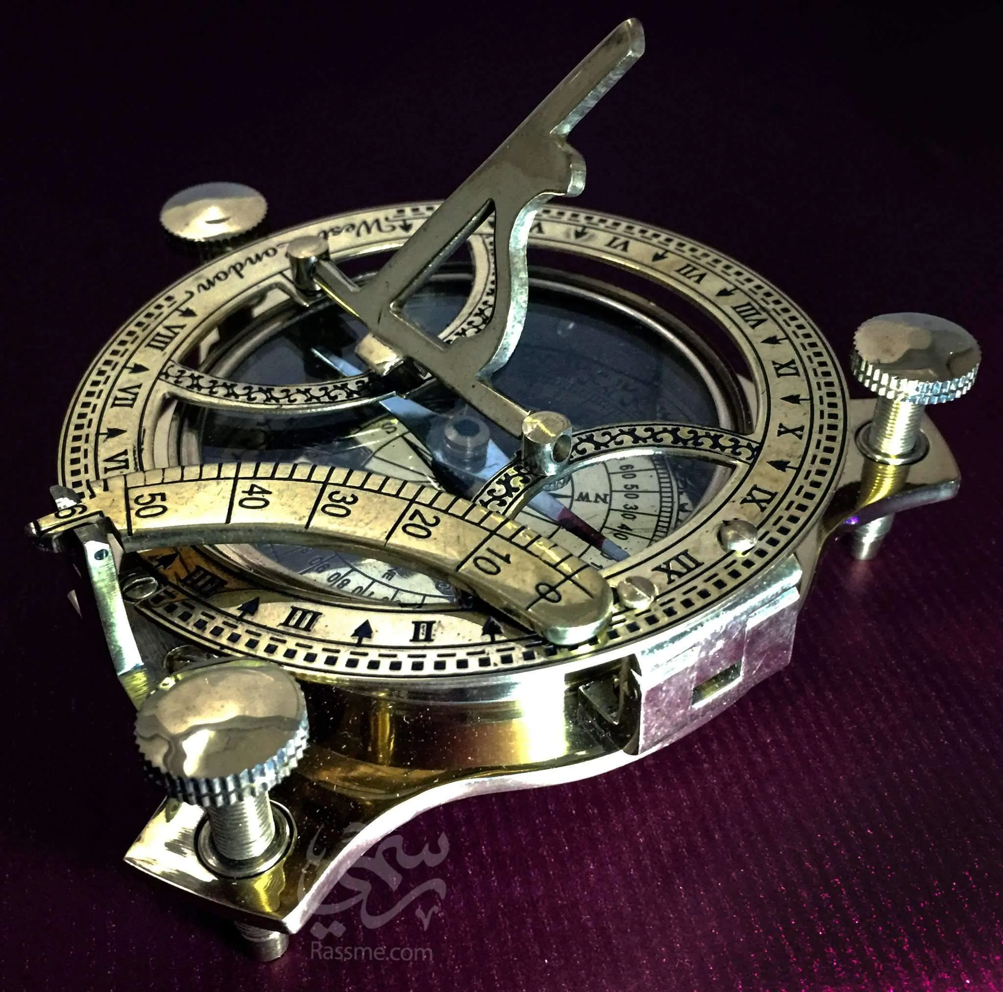 Personalized Astrolabe Compass Solid Brass with wooden Box