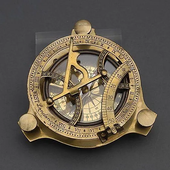 Personalized Astrolabe Compass Solid Brass with wooden Box