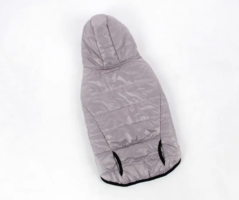 Pet Winter Warm Water Repellent Padded Dog Cloth Gray