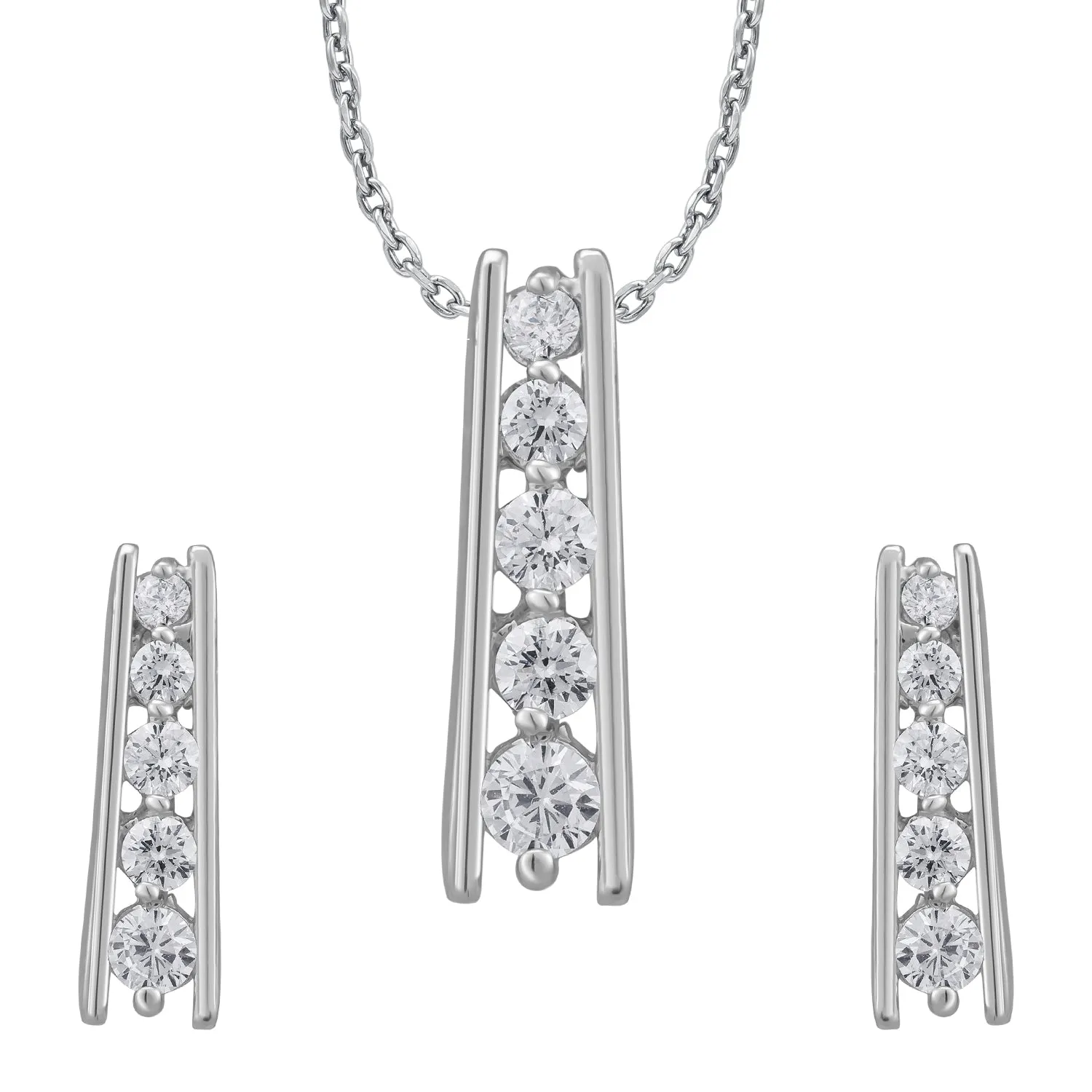 Pissara by Sukkhi Fashionable 925 Sterling Silver Cubic Zirconia Pendant Set For Women And Girls|with Authenticity Certificate, 925 Stamp & 6 Months Warranty