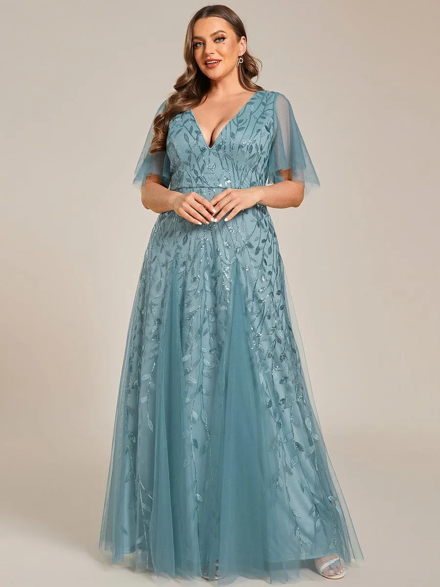 Plus Size Floor Length Formal Evening Gowns for Weddings