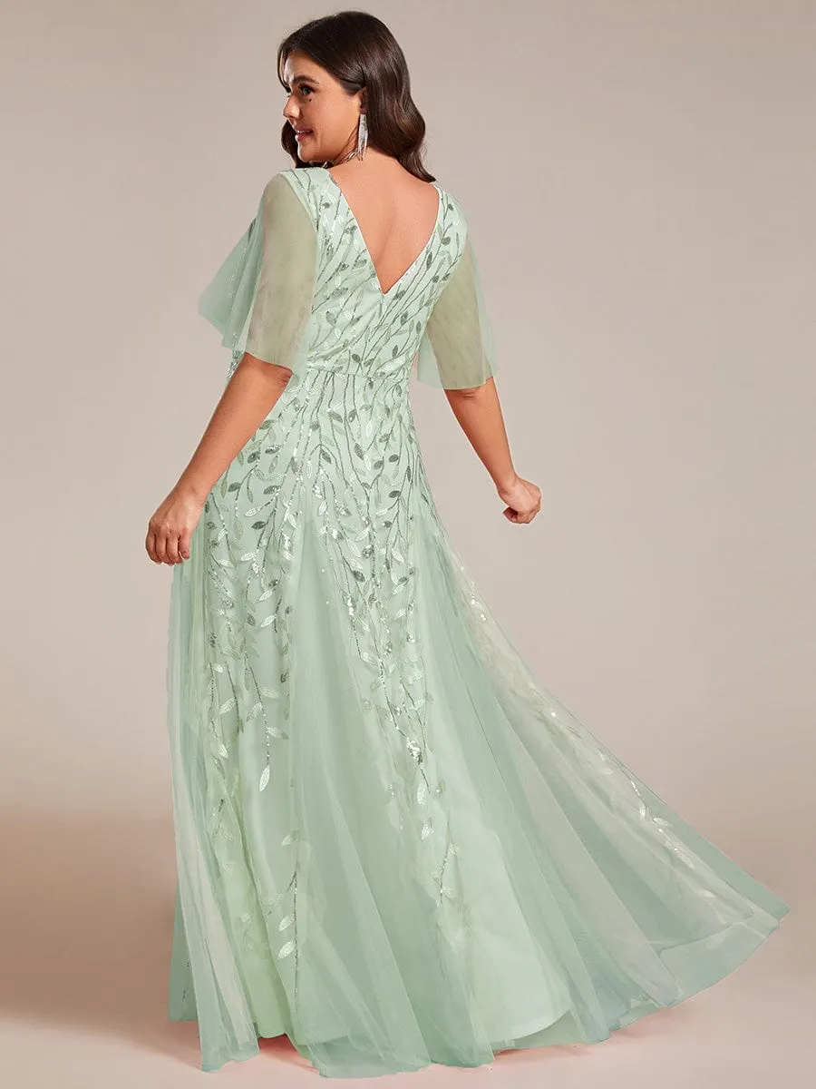 Plus Size Floor Length Formal Evening Gowns for Weddings