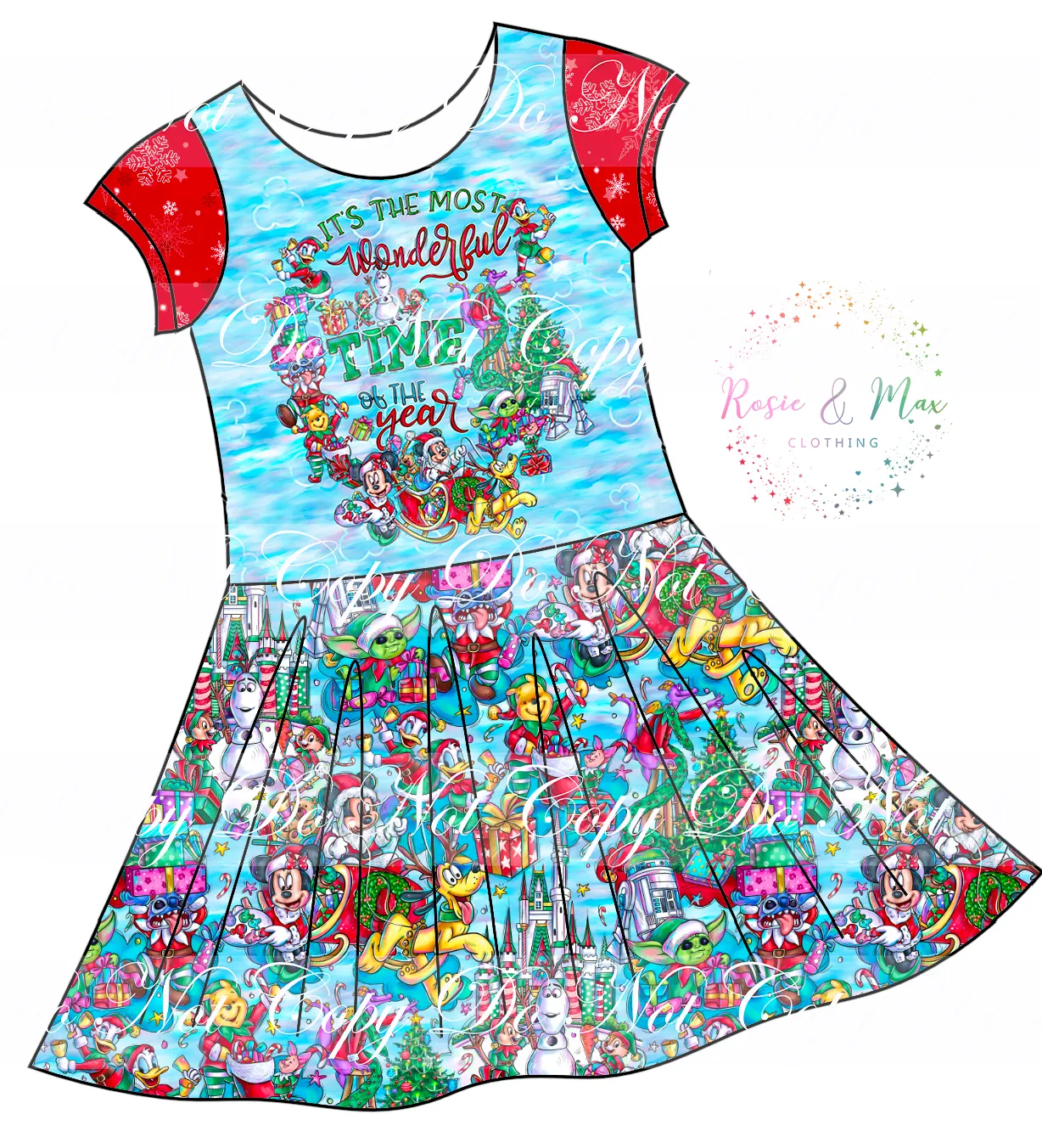 PREORDER - Magic Kingdom Holiday Cheer - Isla DRESS w/panel