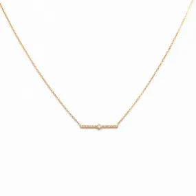 Princess Diamond & Pavé Bar Necklace