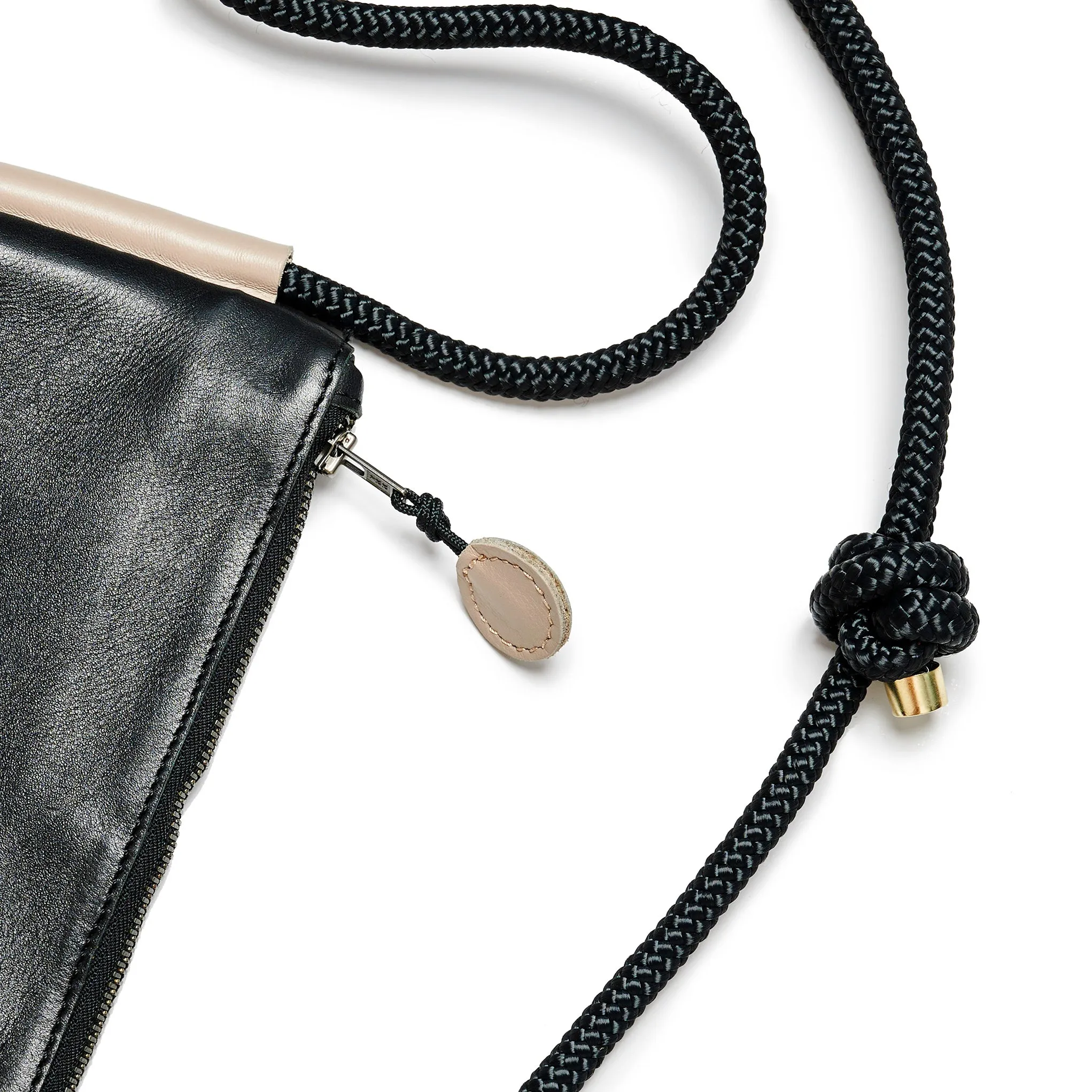 Project Dyad || Bag - Black/Stone Adjustable Rope Strap Inner small pocket Selene Zipper Bag