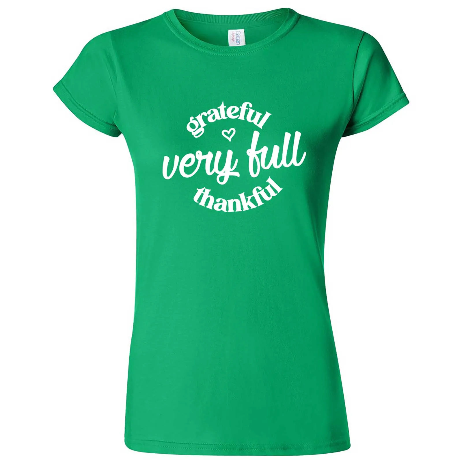 "Grateful, Very Full, Thankful" women's t-shirt