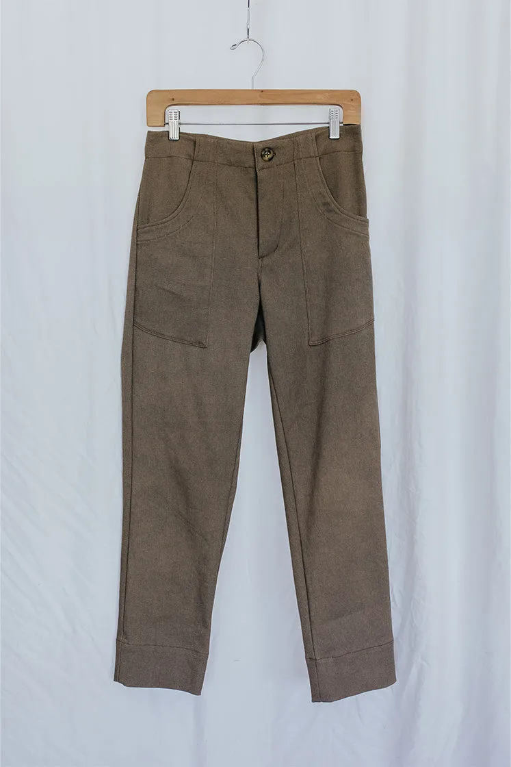 Retro Pocket Pants - Brown Twill