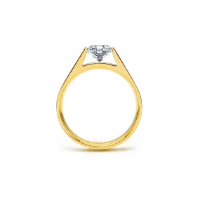 RG096G B.Tiff .75 ct Gold Plated Stainless Steel Round Solitaire Engagement Ring