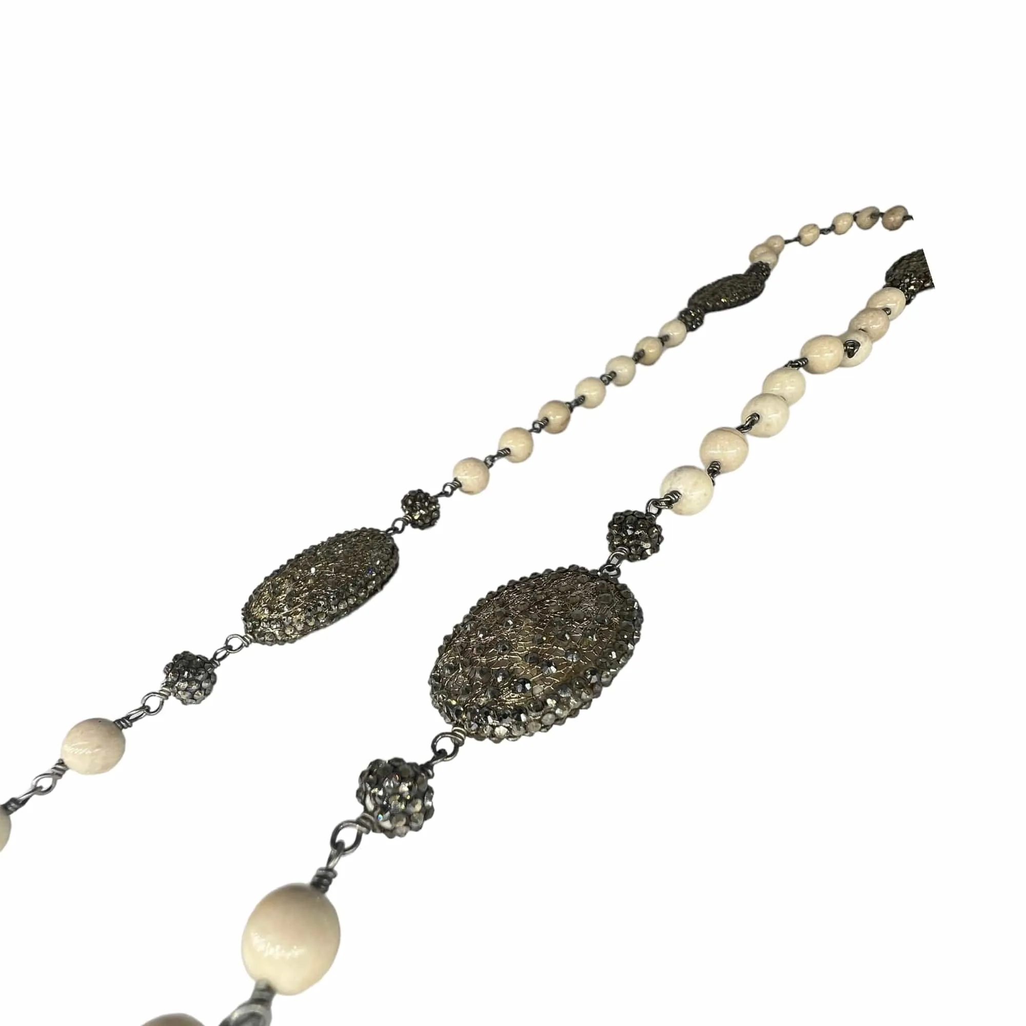 RONI BLANSHAY Riverstone Beaded Necklace with 5 Stations