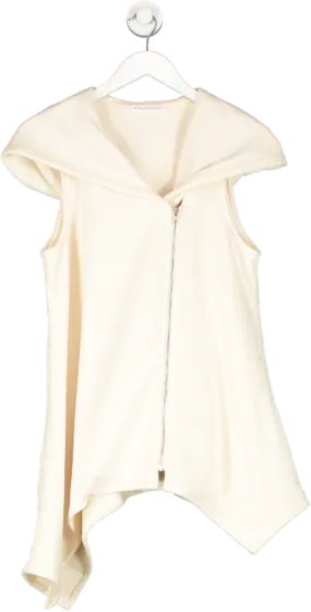 S.DEER Beige Hooded Irregular Vest UK S