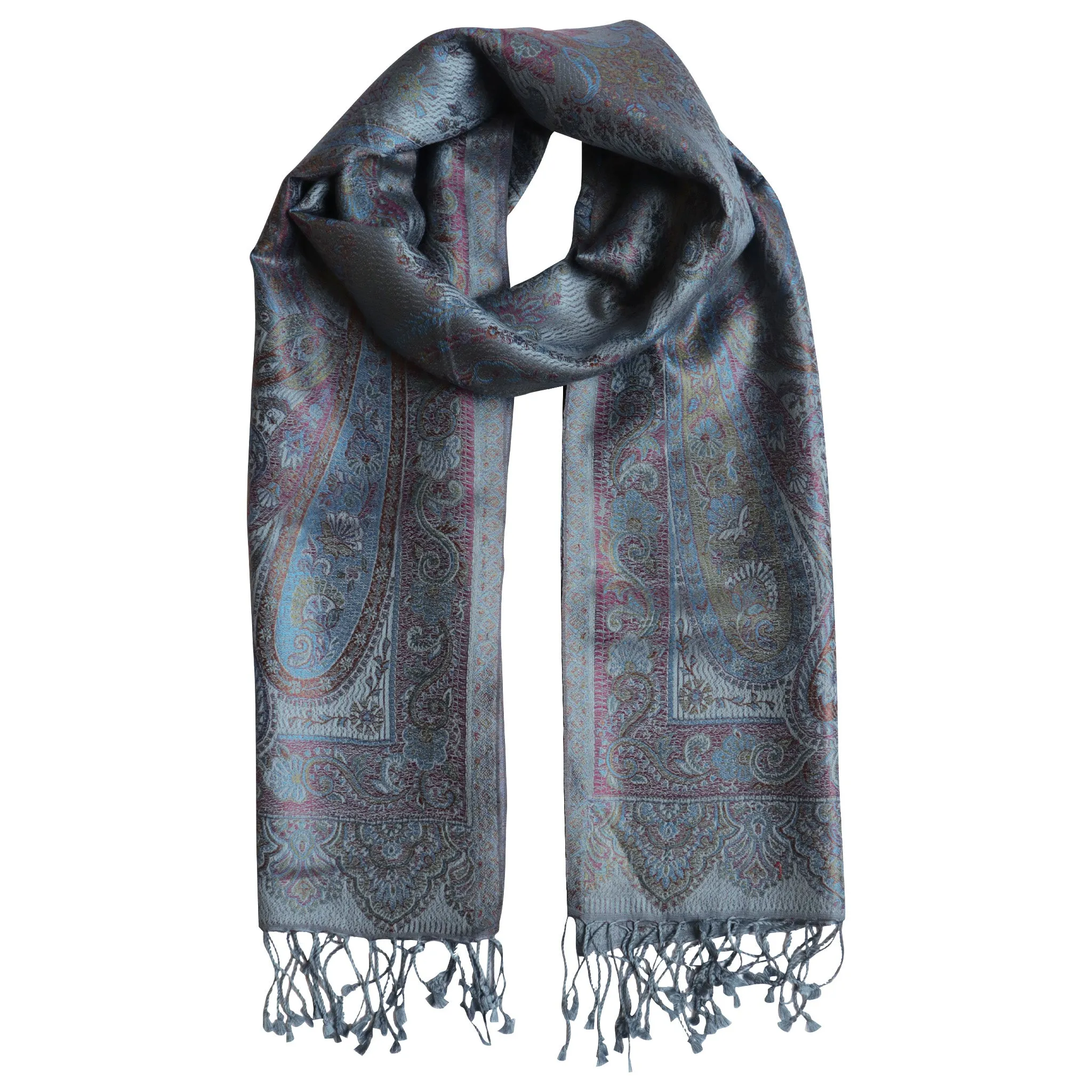 Silk Jacquard Stole (Large) - Various Colours