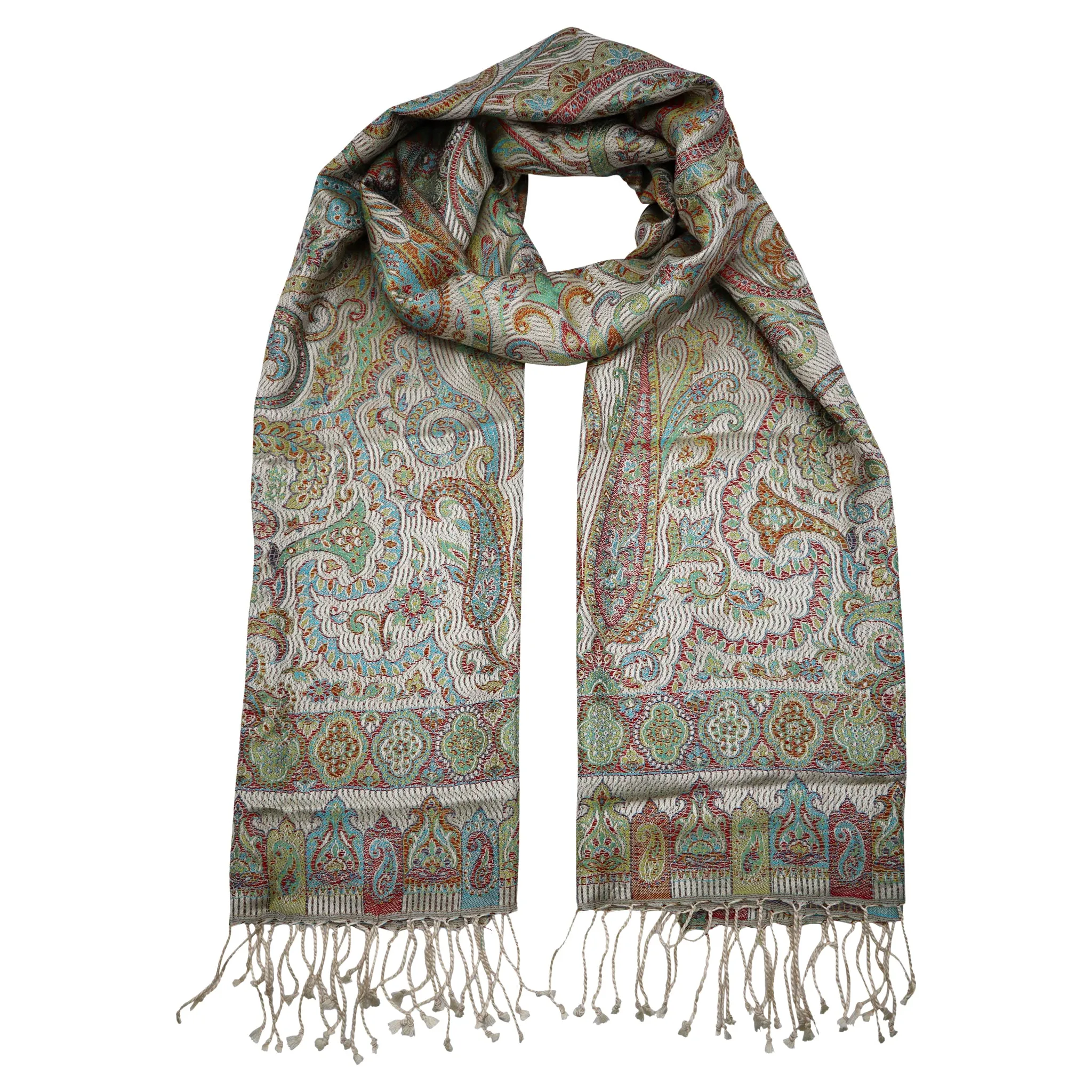 Silk Jacquard Stole (Large) - Various Colours