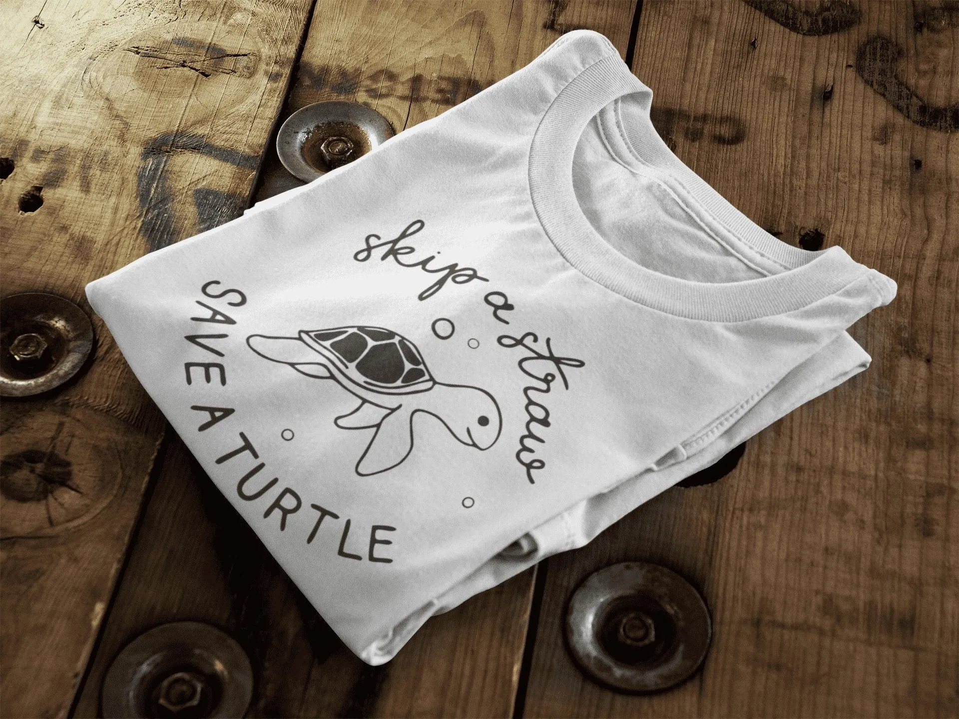 Skip a Straw, Save a Turtle | Organic Cotton | Vegan Unisex T-Shirt