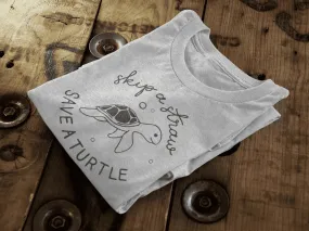 Skip a Straw, Save a Turtle | Organic Cotton | Vegan Unisex T-Shirt