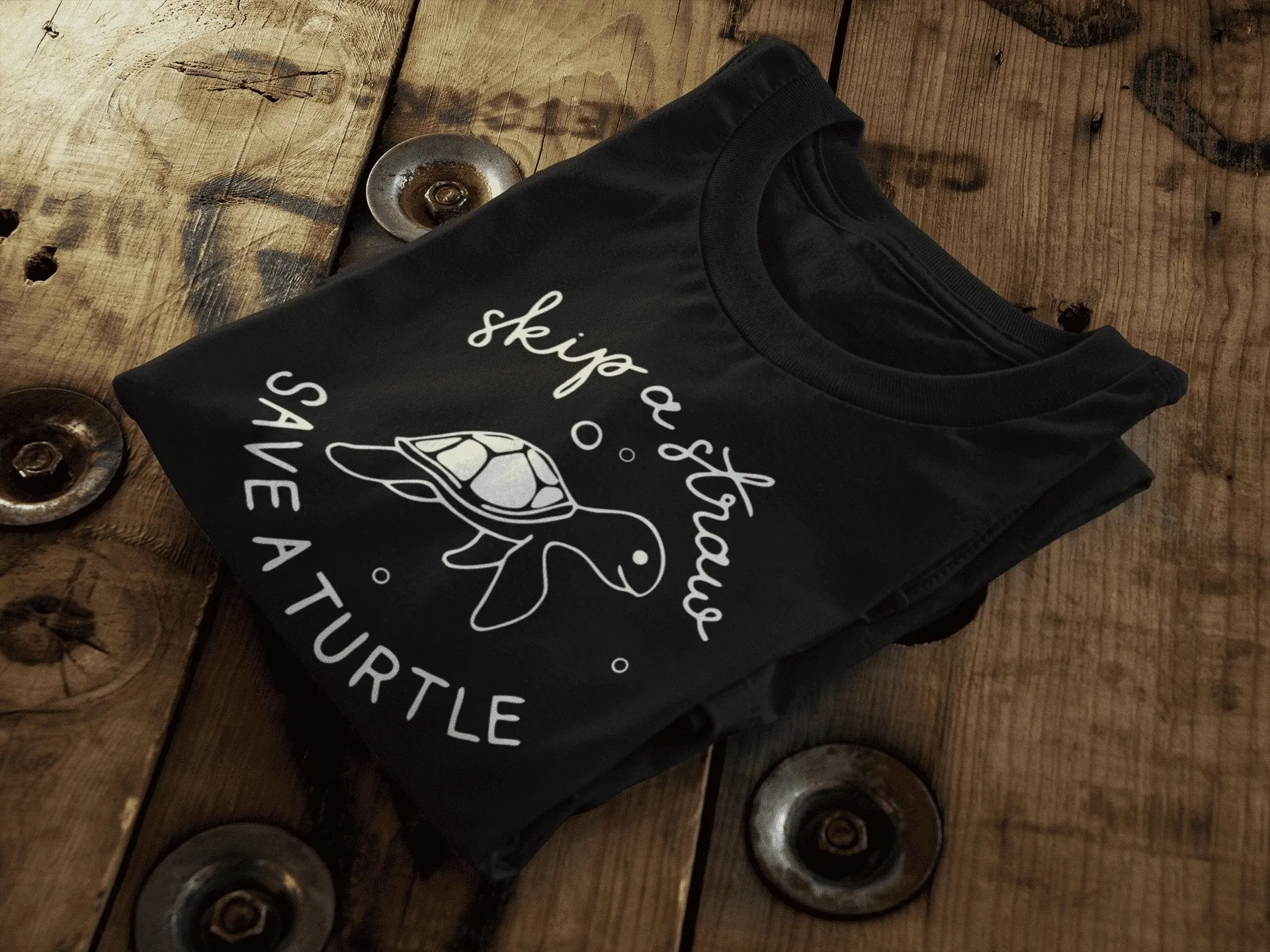 Skip a Straw, Save a Turtle | Organic Cotton | Vegan Unisex T-Shirt