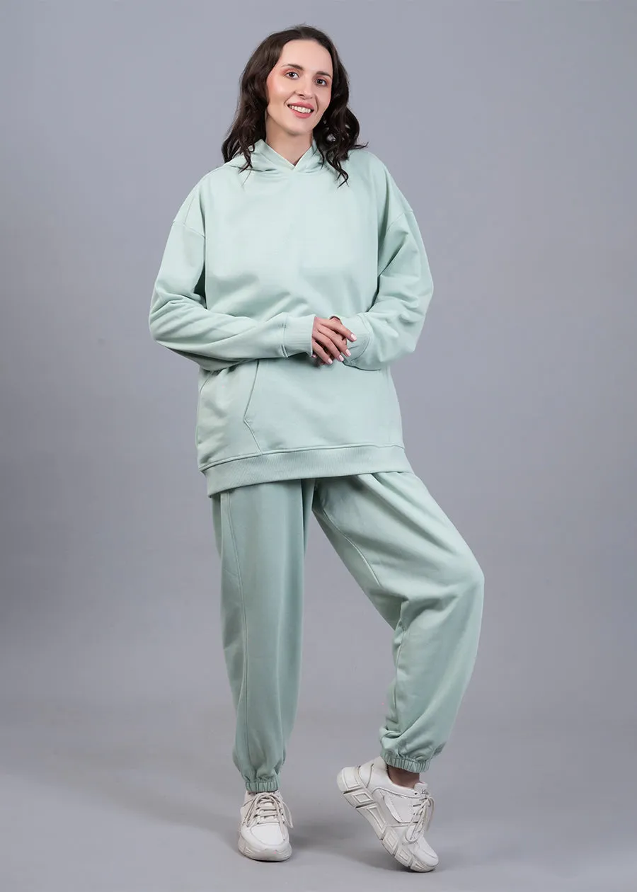 Solid Mint Green Terry Co ord Set For Womens | Pronk