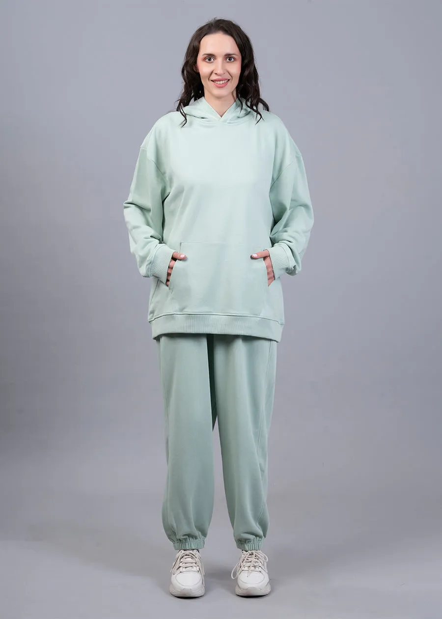 Solid Mint Green Terry Co ord Set For Womens | Pronk