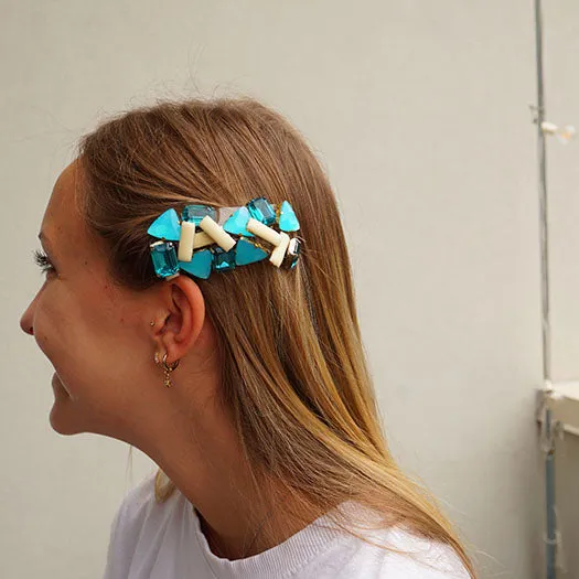 Spring Blue - Rhinestone Embellished Hair Pin