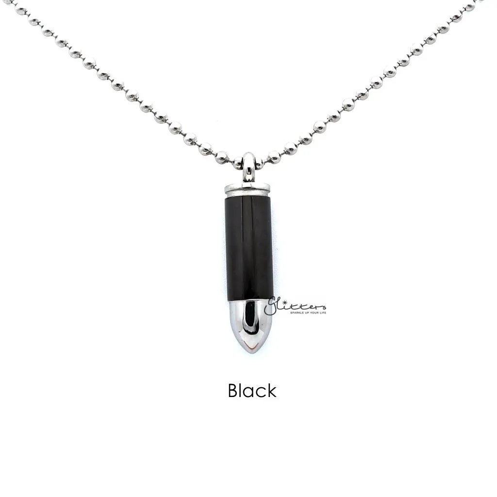 Stainless Steel Openable Bullet Pendant - Keepsake | Memorial