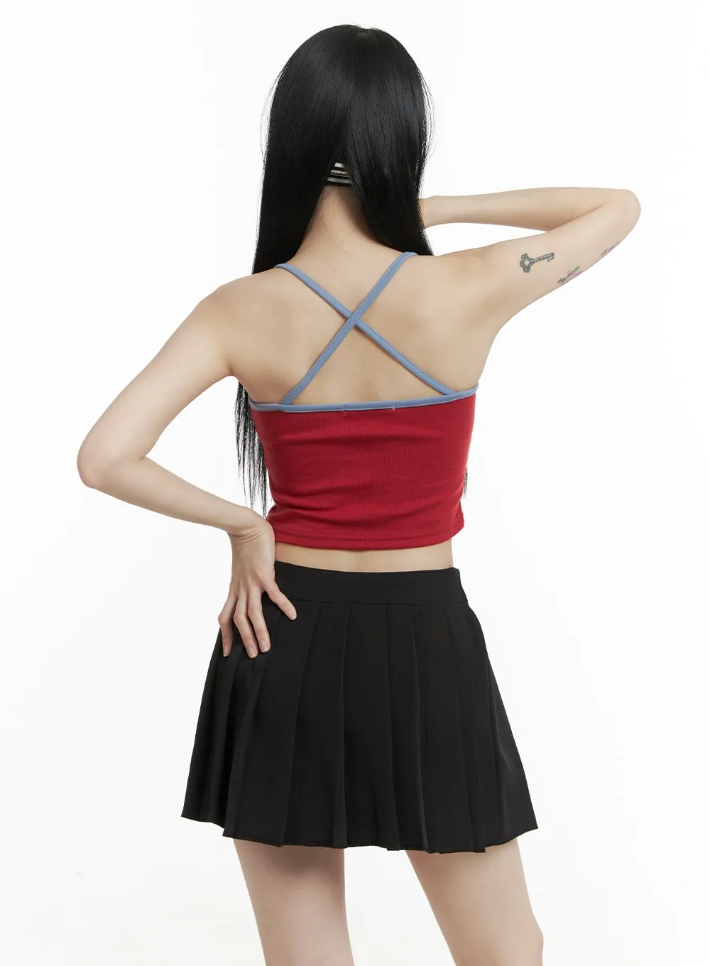 Star Graphic X-Strap Crop Top OM426