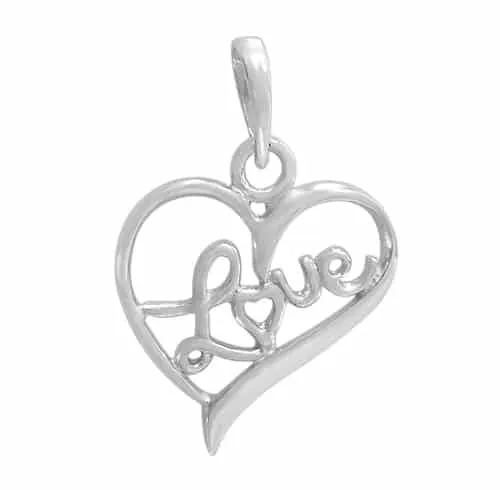 Sterling silver love pendant