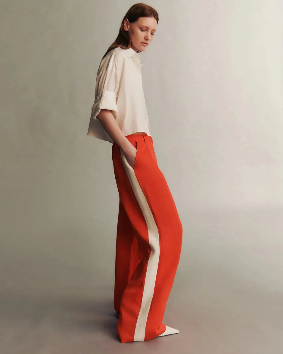 Sullivan Pant with Tux Stripe cherry tomato and bone