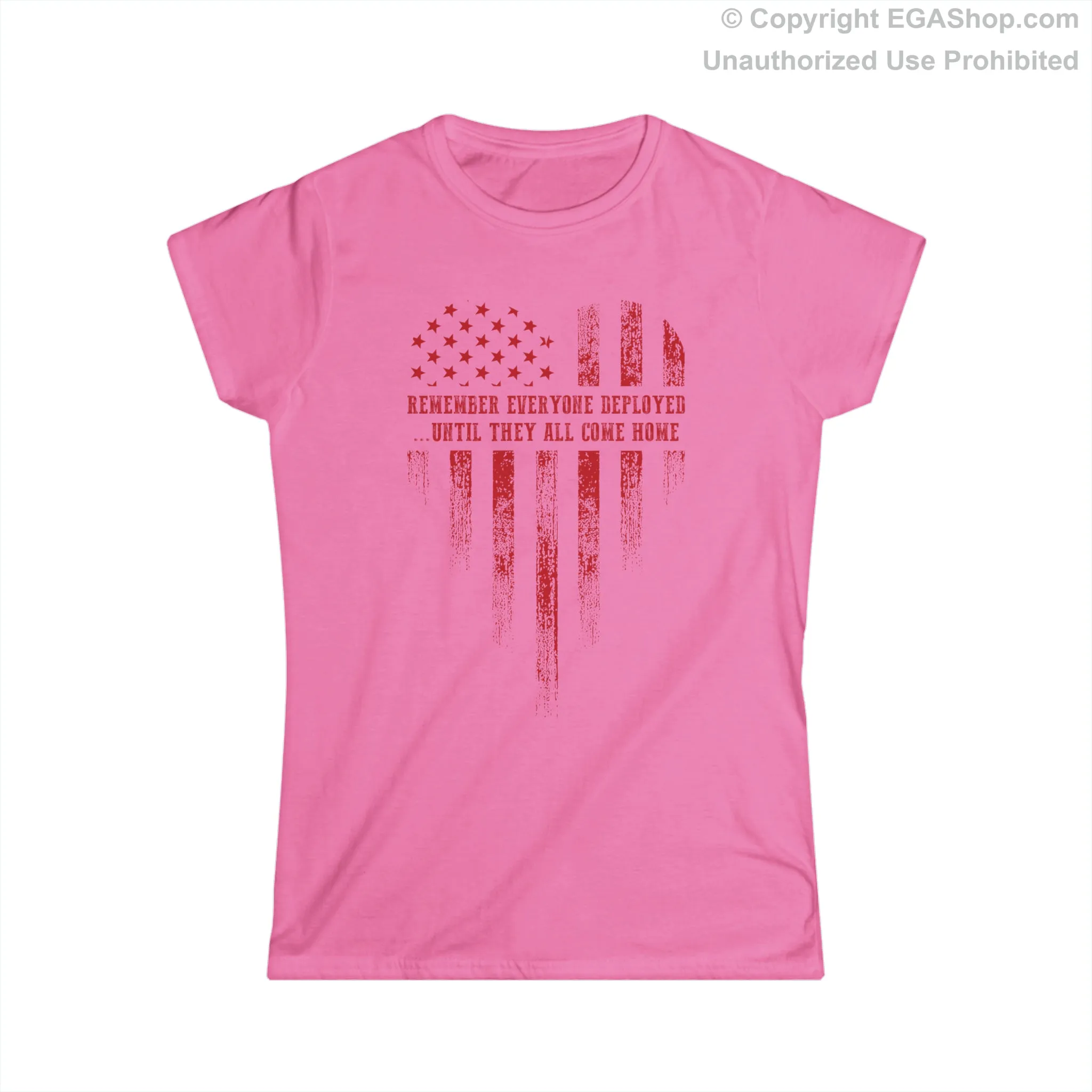 T-Shirt, Ladies Fit: R.E.D. Heart American Flag