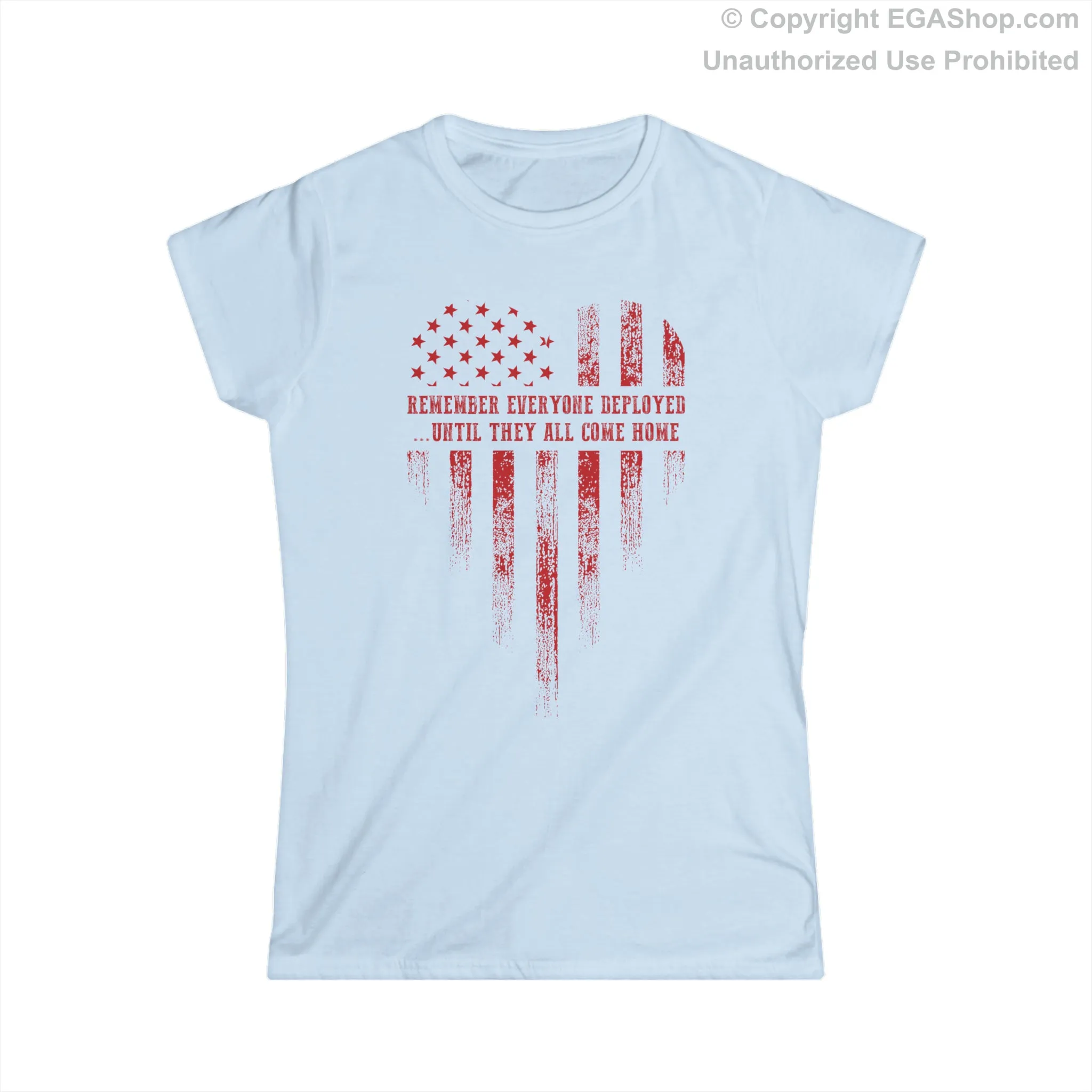 T-Shirt, Ladies Fit: R.E.D. Heart American Flag