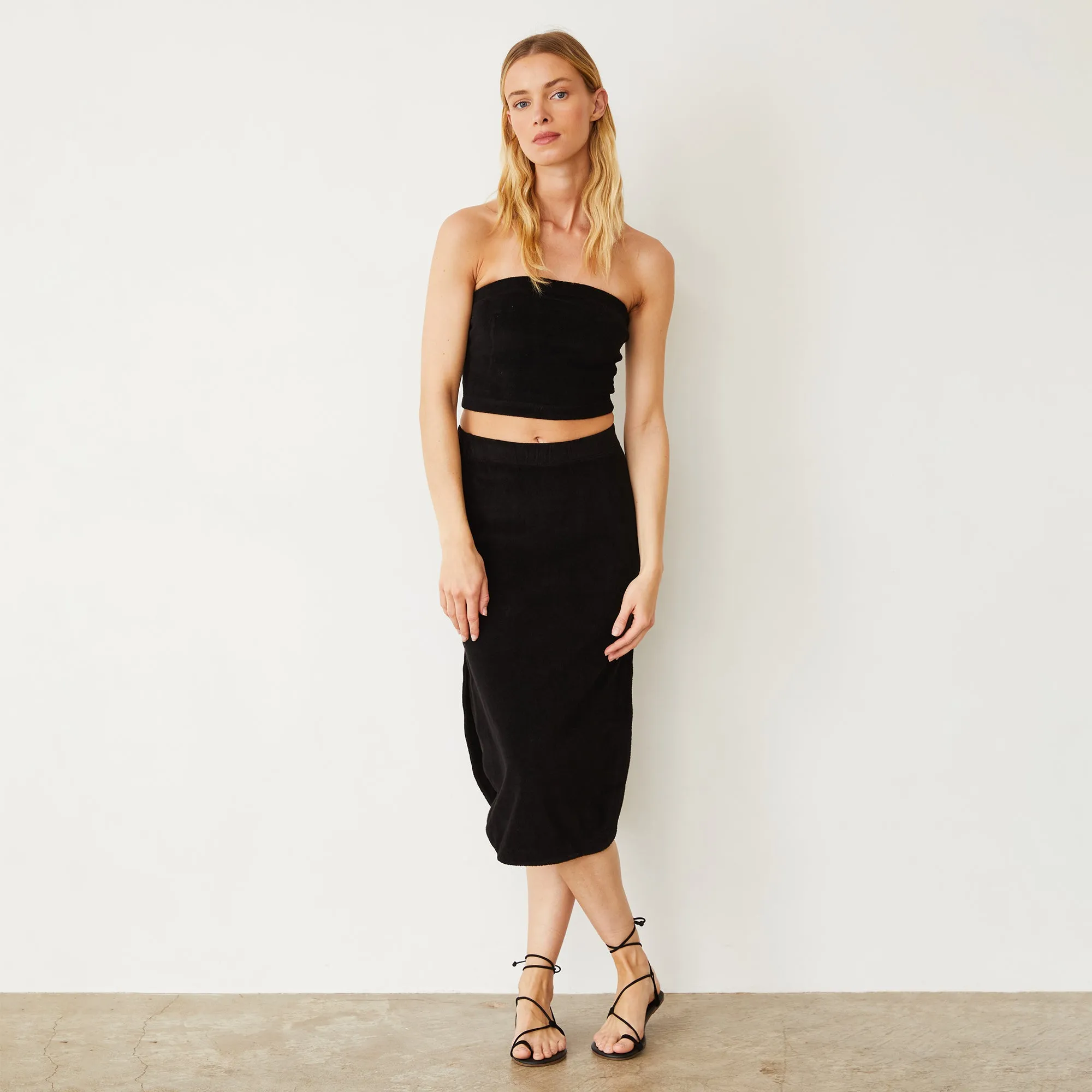 Terry Cloth Midi Skirt