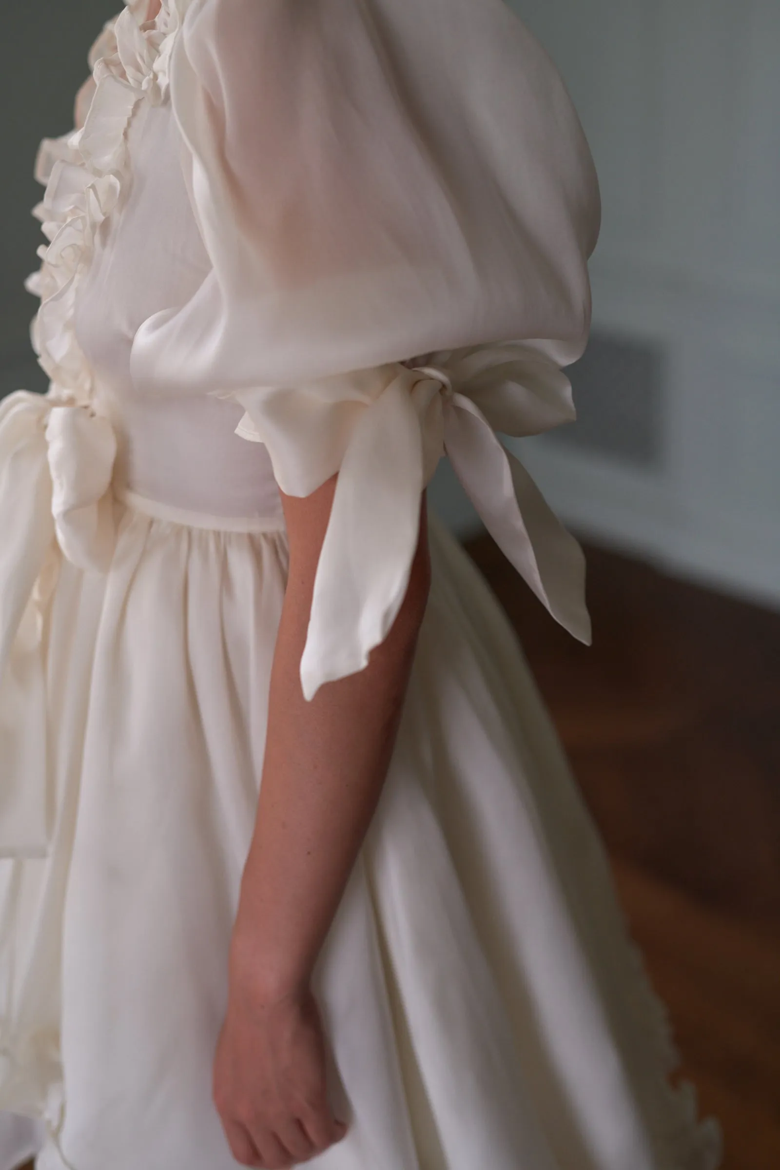 The Silk Satin Ivory Marie Dress