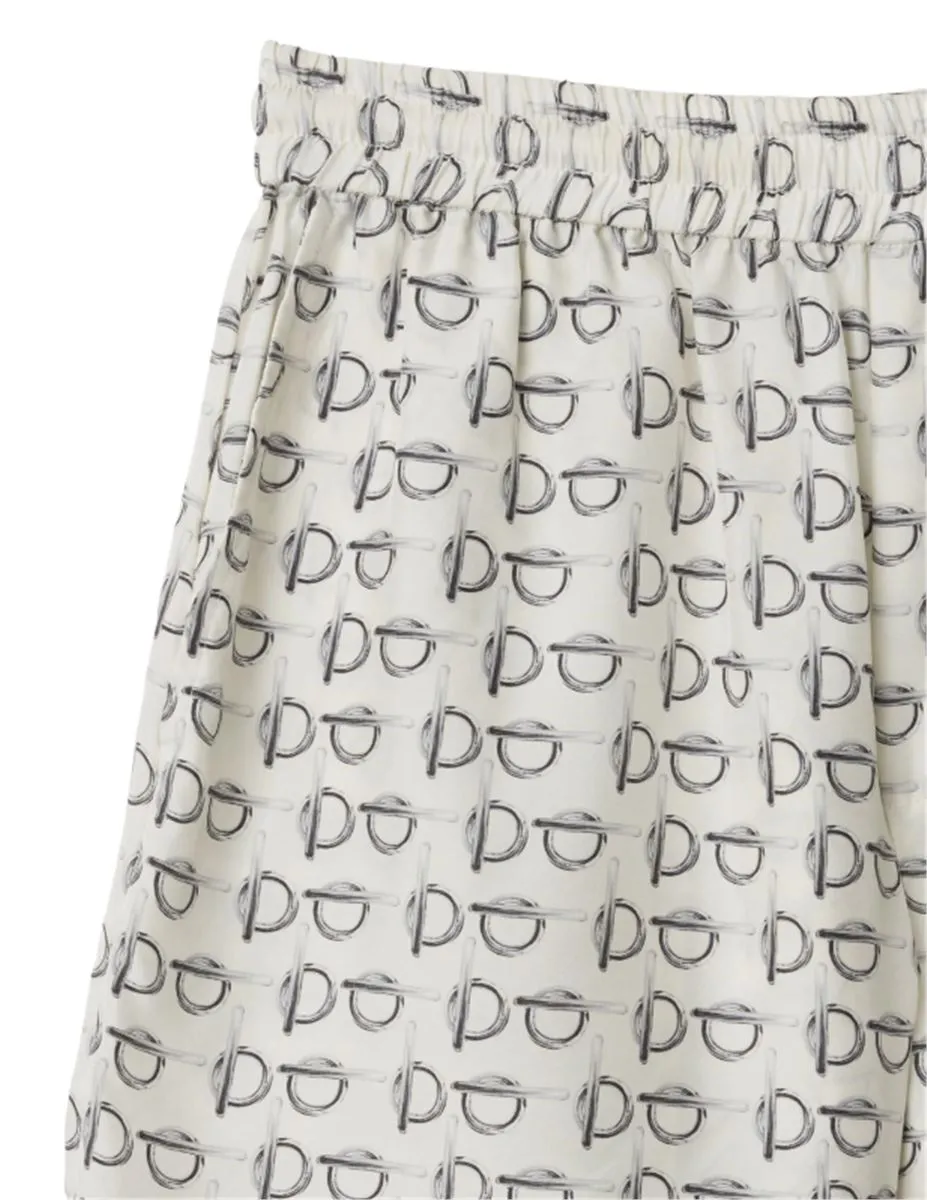 TOGGLE-PRINT SILK SHORTS