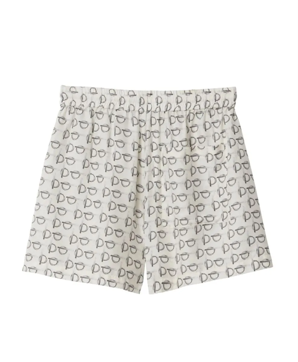 TOGGLE-PRINT SILK SHORTS