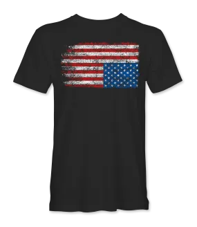 Upside Down Distress USA Flag T-Shirt