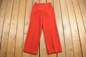 Vintage 1970's Act III Polyester Wool Trousers Size 26 x 27 / Made in USA / Red Pants / 70s / 80s / Pleated / Fashion / Vintage Pants