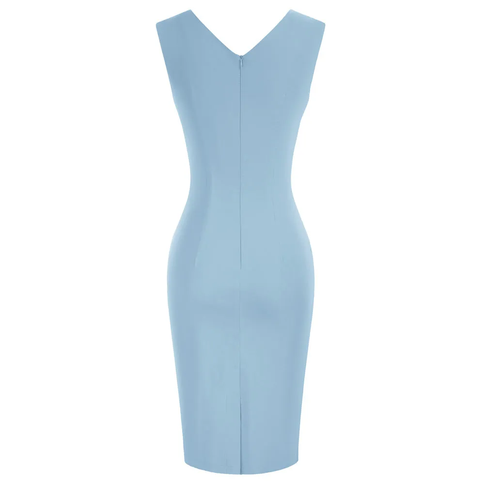 Vintage Slim Fit Sleeveless Hips-Wrapped Bodycon Dress