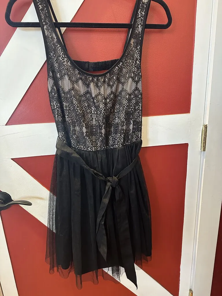 Wet Seal Black Lace & Mesh Party Dress Size M