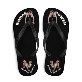 Woman Power Fabric Top Flip Flop Sandal Has Men Bow To Your Toes in 20 Colors White Letters (NEW 2023-04)