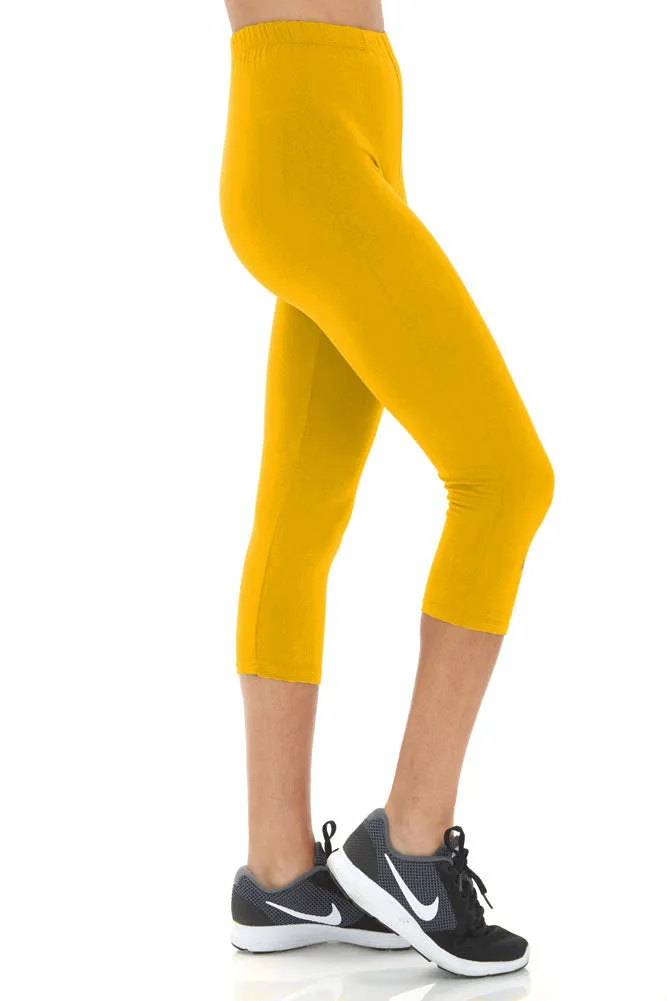 Women's 3X5X Solid Color Buttery Soft Cropped Capri Leggings