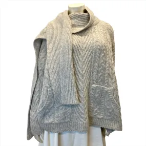 Y2K Marc by Marc Jacobs Vintage Designer Chunky Cable Knit Sweater with Detachable Scarf